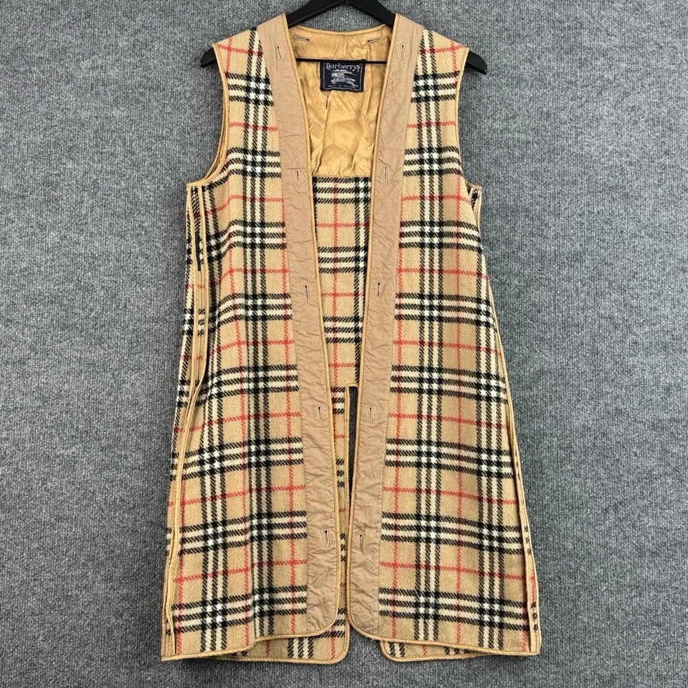 Vintage Burberrys Coat Liner Mens Onesize Beige Nova Check 100% Wool England